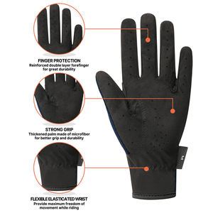 Guantes de equitación con agarre superior y palma adherente, ligeros, de malla, protectores para ejercicio a caballo, antideslizantes, unisex - Product Image 3