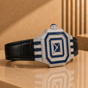 Montre de luxe pour homme en acier inoxydable avec mouvement automatique ETA, cadran en verre Moissanite, style Hip Hop, résistante à l'eau 10 bars, idéale pour les mariages et les soirées - Product Image 2