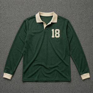 Wholesale Custom Men Vintage Short Soccer Jersey Dark Green Retro Football Shirt for for Collar Team Uniform Anti-Bacterial - Product Image 1