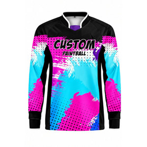 Camiseta de Paintball Sublimada Personalizada de Manga Larga con Cuello en V, Ropa Deportiva Transpirable para Equipos - Product Image 2