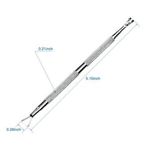 Double End Cuticle Pusher Stainless Steel Nail Grooming <b>Tool</b> For Manicure And <b>Pedicure</b> Services - Product Image 3