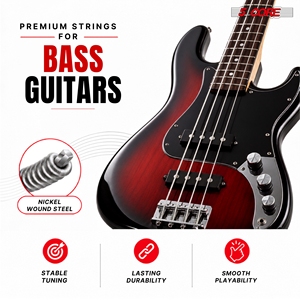 Jeu de cordes de basse en laiton à 5 brins, antirouille, non revêtues, avec un son brillant - Product Image 3