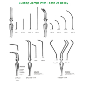 Pince vasculaire chirurgicale premium DeBakey Bulldog à morsures dentelées, en acier inoxydable de qualité chirurgicale, pour applications cardiovasculaires, par Grip Surgical - Product Image 1