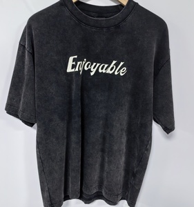 Nueva Camiseta de Hombre de Punto con Estampado de Espuma Vintage, Lavada, Ajuste Regular, Estilo Urbano, Diseño Único, Tejido Pesado, Casual, Hiphop, Uso Diario - Product Image 1