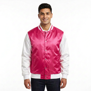 Mens Satin Varsity Letterman Jacket Custom Wholesale College Team Jacket Satin Baseball Custom <b>Patch</b> Embroidery Apparel Supplier - Product Image 5