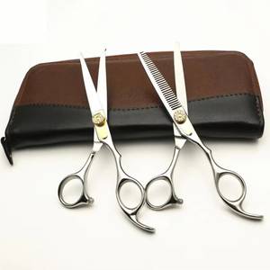 Tijeras Profesionales para Peluquería, de Acero Inoxidable, para Adelgazar el Cabello, para Diestros, Mango Largo, 28 Dientes, Cuchilla Afilada, Reutilizables - Product Image 1