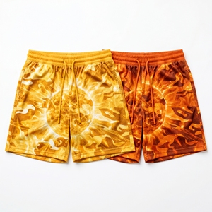 Custom Solar Flare Sunburst Graphic Mesh <b>Shorts</b> <b>Men</b>’s Athletic Sublimation Basketball Training <b>Shorts</b> - Product Image 1