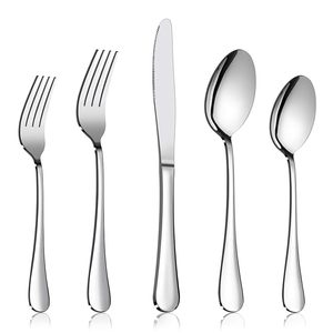 Ensemble de couverts modernes en acier inoxydable écologiques et brillants pour la maison et la restauration, durables et réutilisables - Product Image 2