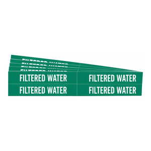 Marcador Flexible para Tuberías de Agua Filtrada, Duradero, 1.125 pulgadas de Alto x 7 pulgadas de Ancho, para Identificación de Tuberías Industriales, de Brady - Product Image 1