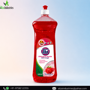Liquide de nettoyage pour la cuisine |   Détergent à vaisselle haute mousse parfumé à la fraise, dégraissant pour assiettes et ustensiles de cuisine, pack économique 1000ml - Product Image 1