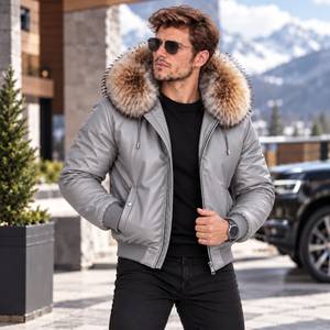 Chaqueta de Motociclista de Cuero para Hombre, Giacca Pelle Uomo Aviatore |   Chaqueta de Cuero Estilo Aviador para Hombre |   Chaqueta de cuero para hombre - Product Image 5