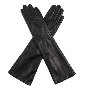 Guantes Largos de Cuero para Mujer Midnight Luxe, Guantes de Cuero con Tacto de Terciopelo, Guantes Largos de Cuero de Elegancia Élite para Mujer - Product Image 3