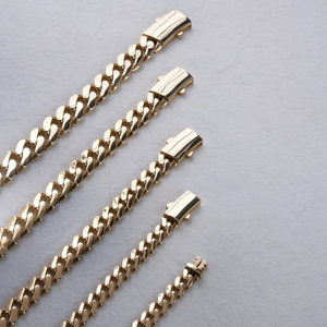 Solid 18K Real Gold Plated Miami Chain Necklace Zinc Alloy Link Chain For Unisex Daily Wear Jewelry Gift - Product Image 4