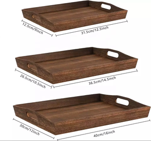 Bandeja Montessori de madera de alta calidad, nueva bandeja de madera de colores, bandeja decorativa de madera hecha a mano para comida, para bodas - Product Image 2