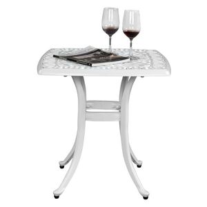 Tavolo Quadrato in Alluminio Pressofuso per Esterni, Elegante Set di Tavolini da Giardino e Bordo Piscina per Aree Bar e Cocktail all'Aperto - Product Image 4