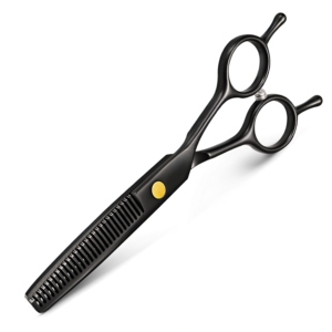 Ciseaux professionnels noirs pour la dégaine des cheveux, ciseaux texturisants en acier inoxydable, ciseaux de coiffure à dents pointues, outil de salon - Product Image 1