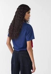 Camisetas de algodón personalizadas al por mayor con cuentas, estilo oversize, crop top de verano, estampado gráfico, cuello en V, talla grande para mujer y hombre - Product Image 3