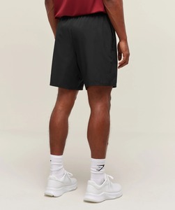 Pantalones Cortos Deportivos para Hombre, 100% Poliéster, Satén Sólido, Secado Rápido, Transpirables, Cintura Media, Elásticos, con Bolsillos, Logotipo Frontal, para Gimnasio - Product Image 5