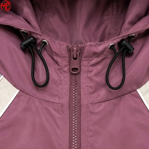 Conjunto deportivo de dos piezas de nailon con bloques de color, ligero, con cremallera, estilo casual, unisex, conjunto de chaqueta de nailon para hombre - Product Image 3