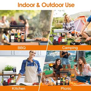 Portautensilios Metálico para Picnic al Aire Libre, Barbacoa y Camping, Almacenamiento de Herramientas para Parrilla y Porta Toallas de Papel, Accesorios para Barbacoa - Product Image 6