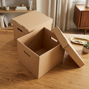 Cajas de Cartón Corrugado de Doble Pared Resistentes y Reciclables Personalizadas para Mudanza y Envío |   Caja de Almacenamiento Resistente con Asa - Product Image 2