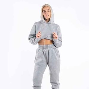 Conjunto Deportivo Corto de Punto Vintage para Mujer, Hecho a Medida, Sudadera con Cremallera Completa y Pantalones Jogger para Entrenamiento, Viajes y Ropa Urbana de Algodón - Product Image 4