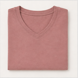 เสื้อยืดทรงบ็อกซี่ แขนสั้น คอวี ไหล่ตก สีชมพูอมเทา สำหรับผู้หญิง รุ่น WTS-0013 - Product Image 2