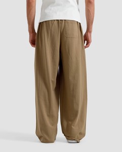 <b>Men's</b> <b>Khaki</b> Wide Leg Pants Elastic Waist Drawstring Casual Loose Fit Full Length Breathable Lightweight Terry/Cotton Solid Woven - Product Image 3