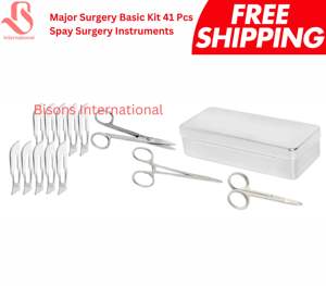 Ensemble d'instruments chirurgicaux vétérinaires manuels en acier inoxydable BISONS, 41 pièces - Product Image 5