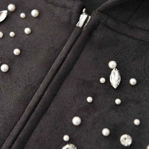 Sweat-shirt à capuche pour homme, imprimé à pois en strass, tricoté en polyester, style streetwear, coupe classique, automne - Product Image 5