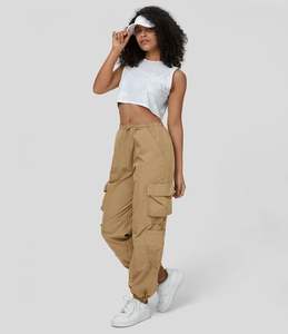 Pantalon cargo pour homme délavé à l'acide, écologique, taille haute, poches utilitaires, décontracté, streetwear, coupe ample, tendance, vêtement de travail - Product Image 4