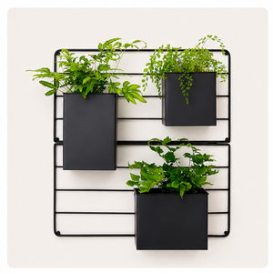 Modern <b>Garden</b> Wall Planter Black Metal Wall Mounted <b>Hanging</b> Herb <b>Garden</b> for Indoor & Outdoor Modular for Home Balcony Decor - Product Image 6
