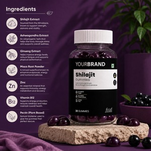 Gomitas de Shilajit de Marca Privada OEM para Energía y Bienestar Masculino - Product Image 3