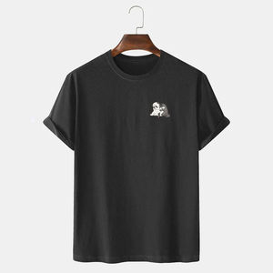 Camiseta de Algodón para Hombre, Estilo Nuevo, Cuello Redondo, Manga Corta, Informal, Lisa, de Primera Calidad, Suave y Cómoda - Product Image 2