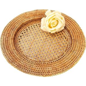 Handmade Rattan Placemat <b>Round</b> Woven <b>Table</b> <b>Mat</b> Natural Boho Dining <b>Table</b> Decor for Home Restaurant Use - Product Image 2