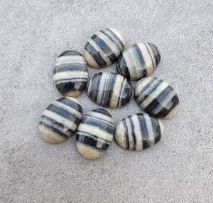Cabujón de Jaspe Zebra Ovalado con Base Plana, Piedra Preciosa Calibrada, Piedra Suelta para Fabricación de Joyas y Manualidades - Product Image 2