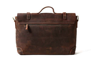 Classic Vintage Leather Briefcase for Men Timeless Executive Laptop <b>Bag</b> with <b>Multi</b> Organizer <b>Compartments</b> Custom Logo Wholesale - Product Image 2