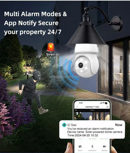 Caméra WiFi E27 2MP ICSee |   360 °   Caméra sans fil PTZ avec éclairage |   Caméra IP de sécurité intelligente pour la maison avec vision nocturne - Product Image 4