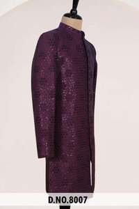Traje de novio Sherwani Indo-Occidental de mezcla de seda premium para hombre, con bordado de lentejuelas y hilo, ideal para bodas reales. - Product Image 3