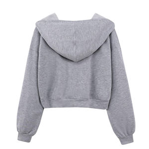 เสื้อครอปฮู้ดดี้สไตล์สบายๆ ระบายอากาศได้ดี ทันสมัย สำหรับผู้หญิง ผ้าไม่ยับ ทรงพอดีตัว ไหล่ตก - Product Image 2
