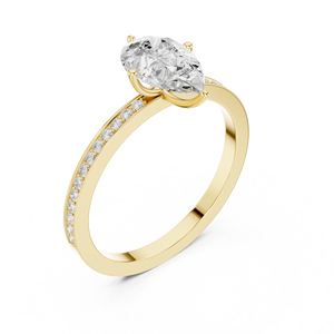 Yellow Gold Marquise Cut Lab Grown Diamond Engagement <b>Ring</b> for Women Lab Grown Diamond Wedding Promise <b>Ring</b> Fine Jewelry - Product Image 4