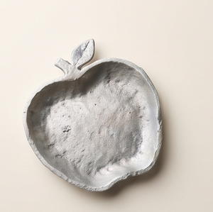 Plateau de service en aluminium coulé, design pomme, fabrication directe d'usine, plateau de présentation alimentaire unique en argent pour hôtel, restaurant, vaisselle de table - Product Image 2