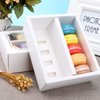 Macarons recyclables gâteau crêpe biscuit brownie boîte d'emballage diviseur de qualité alimentaire bonbon sucré Dessert curseur papier mat stratification