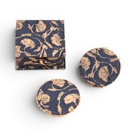 Ensemble de dessous-de-verre en tissu floral traditionnel fait main avec boîte de rangement, dessous-de-verre décoratifs pour tasses à thé et à café