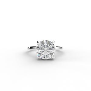 Bague de fiançailles solitaire en or rose/jaune/blanc 18 carats avec diamant de laboratoire taille ronde - Product Image 5