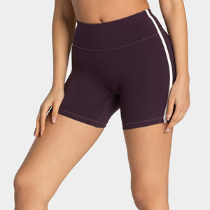 Shorts Deportivos Chic de Cintura Alta para Mujer, Ajuste Delgado, Efecto Levanta Glúteos, Sensación de Segunda Piel, Diseño Liso, Prenda Exterior - Product Image 1