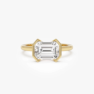 แหวนหมั้นเพชรทรงมรกต 2 กะรัต ทองคำแท้ 14K ดีไซน์คลาสสิก ประดับเพชรหรูหรา - Product Image 1