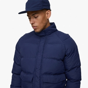 Custom Stylish Hooded Puffer <b>Jacket</b> For <b>Men</b> Warm Wear With Zipper Comfortable Design Ideal For Cold Weather And Street Fashion - Product Image 5