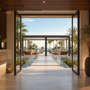 Pérgola Motorizada con Paneles de Vidrio Opcionales e Iluminación RGB, Pabellón Residencial de 8x8m, Independiente, con Vidrio - Product Image 5