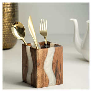 Candelero circular de lujo de resina y madera, candelabro individual para decoración moderna de hogares y hoteles - Product Image 2